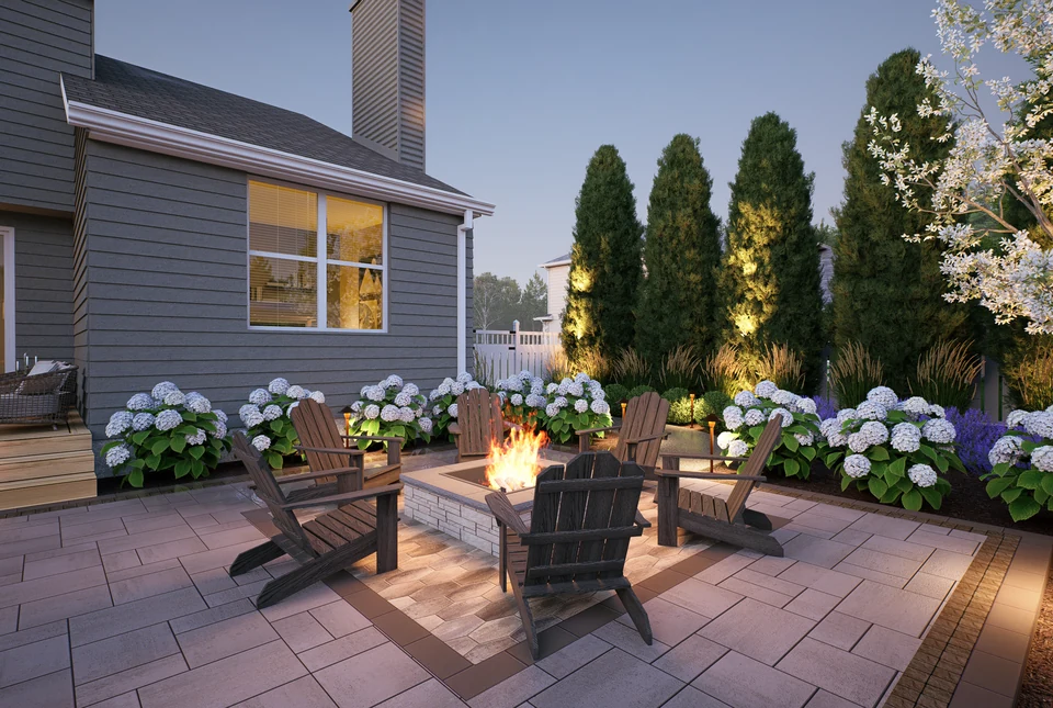 Design visualization: Fire-pit gathering area