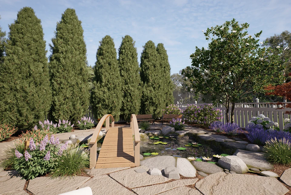 Design visualization: Koi pond