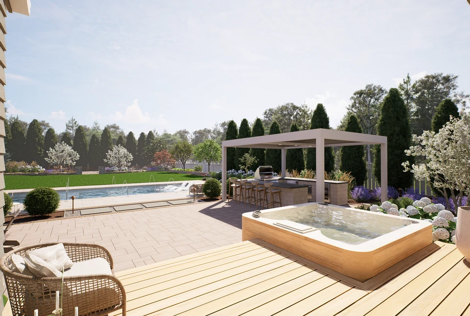 Design visualization: Hot tub & deck